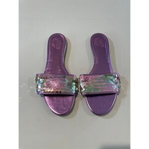 Purple Sparkly Slide Sandals Size 10